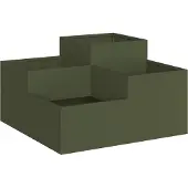 vidaXL Gartenblumentopf Olivgrün 80 x 80 x 48 cm Stahl