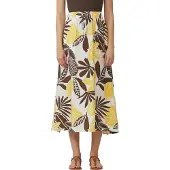 s.Oliver luftig-leichter Midirock mit floralem All-over-Print, Tunnelzug und Eingrifftaschen