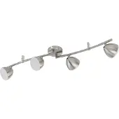Eglo LED Spot CALVOS 1, 4-flammige Deckenleuchte, Deckenstrahler aus Stahl und Kunststoff, Flurlampe in nickel-matt, warmweiß