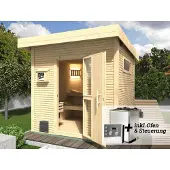 Weka Saunahaus 45 mm KUOPIO, natur, inkl. Technikpaket 1 x B x T x H x 263 x 298 x 0