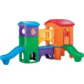 Step2 Clubhouse Climber Spielgerät mit 2 Rutschen | XXL Kunststoff Klettergerät mit Rutsche für Kinder | Kinderrutsche / Spielturm / Spielplatz