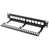 Lanberg PATCH PANEL EMPTY 12 PORT 1U 10 WITH ORGANIZER FOR KEYSTONE MODULES BLACK LANBERG