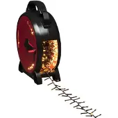 Konstsmide Micro LED Compactlights mit Kabelaufroller, 1200 bernsteinfarbene Dioden, 30V, Außen (IP44), schwarzes Kabel - 3850-800