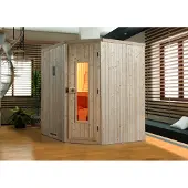 Weka Sauna "Element-Ecksauna VARBERG 2" vorgefertigte Elemente, isolierte Holztür