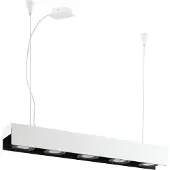 Eglo Badalona, Flexible Halterung, Weiß, Schwarz, Weiß, Aluminium, Stahl, Rechteckig, Wohnzimmer