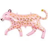 Party Deco Folienballon Leopard Gold/Rosa
