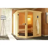 Weka Massivholz-Elementsauna 38 mm LAUKKALA 3 GTF inkl. Sauna-Leuchtenset x B x T x H x 195 x 195 x 200