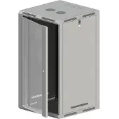 Q-LANTEC 19 18U 600x500 Wand-/Standschrank Glastür grau