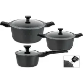 GSW Kochtopf-Set EASY CLICK 6-tlg., 167772, Aluminium,ca. 2,4 L / ca. 4,2 L / ca. 1,4 L