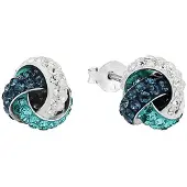 Amor Ohrstecker für Damen, Sterling Silber 925, Kristall amor Silber