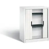 C+P Rollladenschrank Omnispace, 2 OH, abschließbar, B 800 x T 420 x H 1030 mm, Stahl/Kunststoff, verkehrsweiß