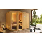 Weka Elementsauna VARBERG Gr. 4 Sparset 7,5 kW BioS inkl. digitaler Steuerung, Glastür und Fenster x B x T x H x 244 x 197 x 199