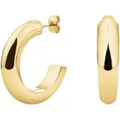 Rosefield JEDSG-J803 Damen-Ohrringe Große Breite Creolen Goldfarben