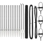vidaXL Sechseckzaun mit Pfosten 25 x 1,5 m PVC-beschichteter Stahl