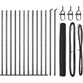 vidaXL Sechseckzaun mit Betonsockel 25 x 1,2 m PVC-beschichteter Stahl