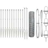 vidaXL Sechseckzaun mit Pfosten 10 x 0,6 m Verzinkter Stahl Silber