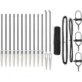 vidaXL Sechseckzaun mit Pfosten 25 x 0,4 m PVC-beschichteter Stahl