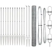 vidaXL Sechseckzaun mit Pfosten 10 x 1,4 m Verzinkter Stahl Silber