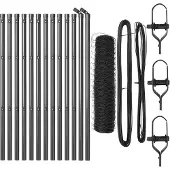 vidaXL Bodenmontierter Sechseckzaun 25 x 0,5 m PVC-beschichteter Stahl