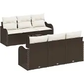 vidaXL Gartensofa-set Braun 55 x 55 x 37 cm Poly-Rattan