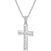 Trendor 28406 Damen-Halskette Mit Kreuz 925 Silber Rhodiniert
