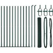 vidaXL Sechseckzaun mit Betonsockel 25 x 0,8 m PVC-beschichteter Stahl
