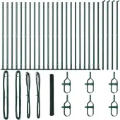 vidaXL Sechseckzaun mit Betonsockel 50 x 1,6 m PVC-beschichteter Stahl