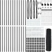 vidaXL Sechseckzaun mit Pfosten 50 x 0,6 m PVC-beschichteter Stahl