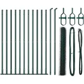 vidaXL Sechseckzaun mit Betonsockel 25 x 1,2 m PVC-beschichteter Stahl
