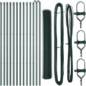 vidaXL Bodenmontierter Sechseckzaun 25 x 1,2 m PVC-beschichteter Stahl