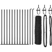 vidaXL Sechseckzaun mit Betonsockel 25 x 0,5 m PVC-beschichteter Stahl