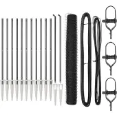 vidaXL Sechseckzaun mit Pfosten 25 x 1,2 m PVC-beschichteter Stahl
