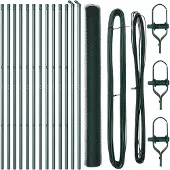 vidaXL Bodenmontierter Sechseckzaun 25 x 1,6 m PVC-beschichteter Stahl
