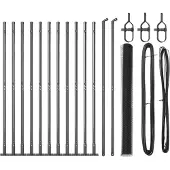 vidaXL Sechseckzaun mit Betonsockel 25 x 1,5 m PVC-beschichteter Stahl