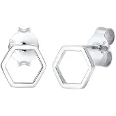 Elli Ohrringe 925 Sterling Silber Geo, Hexagon in Silber | Gr.: onesize