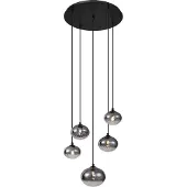 QAZQA Moderne Hängelampe schwarz mit Rauchglas - Jia