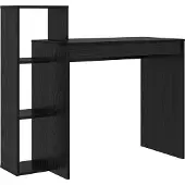 vidaXL Schreibtisch Schwarz Eichen-Optik Holzwerkstoff