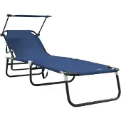 vidaXL Klappbare Sonnenliege Blau 190 x 57 x 81 cm Oxford