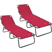 vidaXL Klappbare Sonnenliege 2 stk. Polyester Rot
