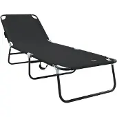 vidaXL Klappbare Sonnenliege Schwarz 188 x 57 x 86,5 cm Polyester