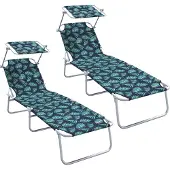 vidaXL Sonnenliege 2 stk. Polyester Grün