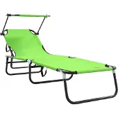 vidaXL Klappbare Sonnenliege Grün 190 x 57 x 81 cm Oxford