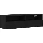 vidaXL TV-Wandschrank Schwarz Eichen-Optik 100 x 30 x 30 cm