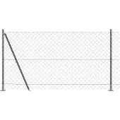 vidaXL Maschendrahtzaun mit Betonsockel 10 x 1,2 m Grau Netz