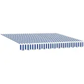 vidaXL Markisenersatzstoff Blau und Weiß 280 x 195 cm Polyester