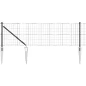 vidaXL Euro-Zaun mit Stacheln 50 x 0,4 m PVC-beschichteter Stahl Grau