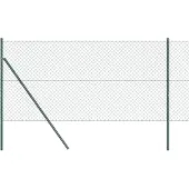 vidaXL Bodenmontierter Maschendrahtzaun 10 x 1,5 m Grün Netz