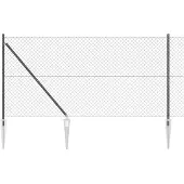 vidaXL Maschendrahtzaun mit Stacheln 10 x 1,4 m Grau Netz