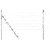 vidaXL Bodenmontierter Euro-Zaun 50 x 0,6 m Verzinkter Stahl Silber