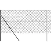 vidaXL Bodenmontierter Maschendrahtzaun 25 x 1,2 m Grau Netz